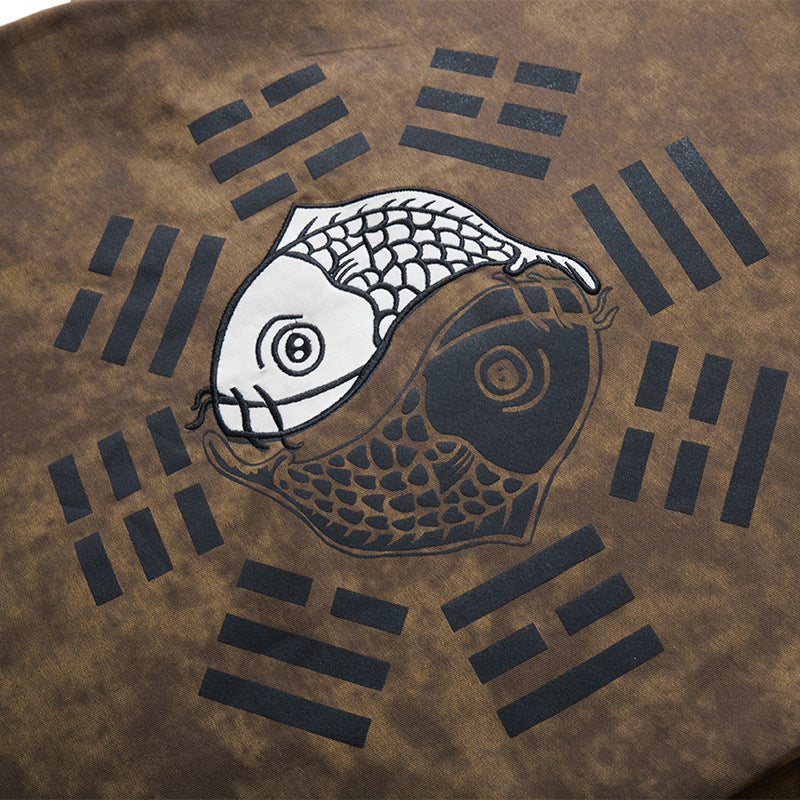 Koi Top Chinese Trendy Embroidered Short Sleeve