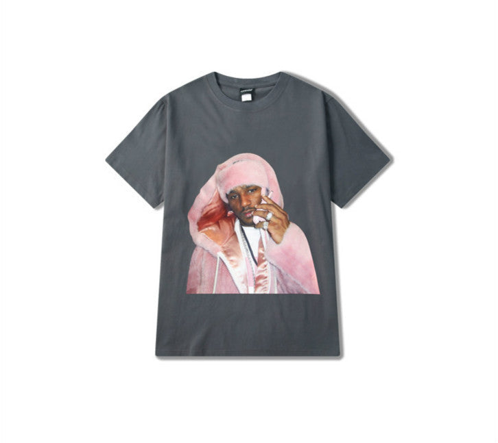 Street Style Loose Round Neck Short Sleeve T-Shirt