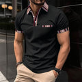 Printed Collar Button Versatile Men's T-shirt