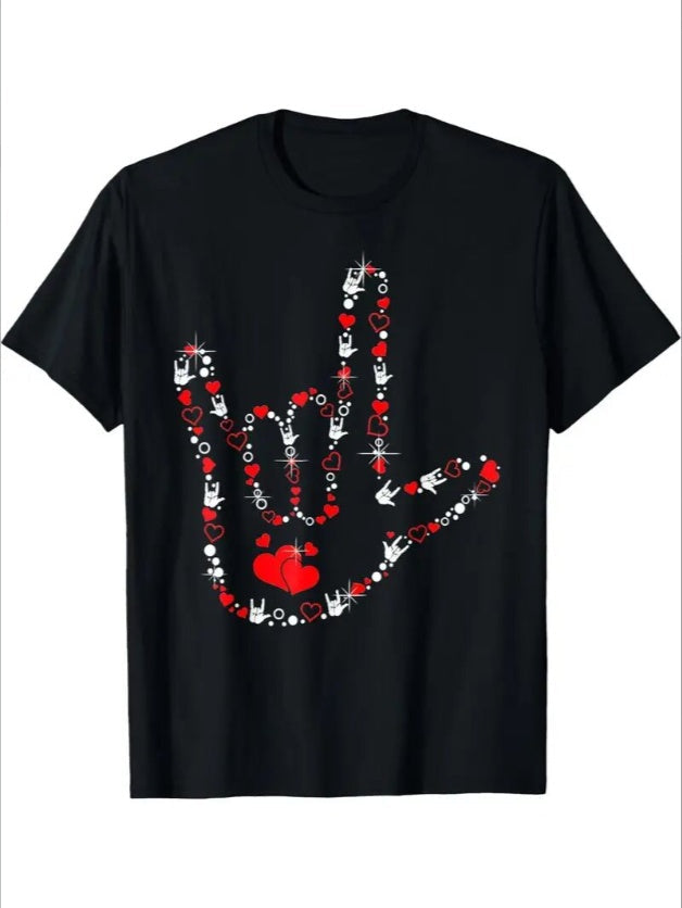 Love Valentine'S Day T-Shirt,   Couple T-Shirt, Couple Christmas, Fashion Casual T-Shirt, Short-Sleeved T-Shirt